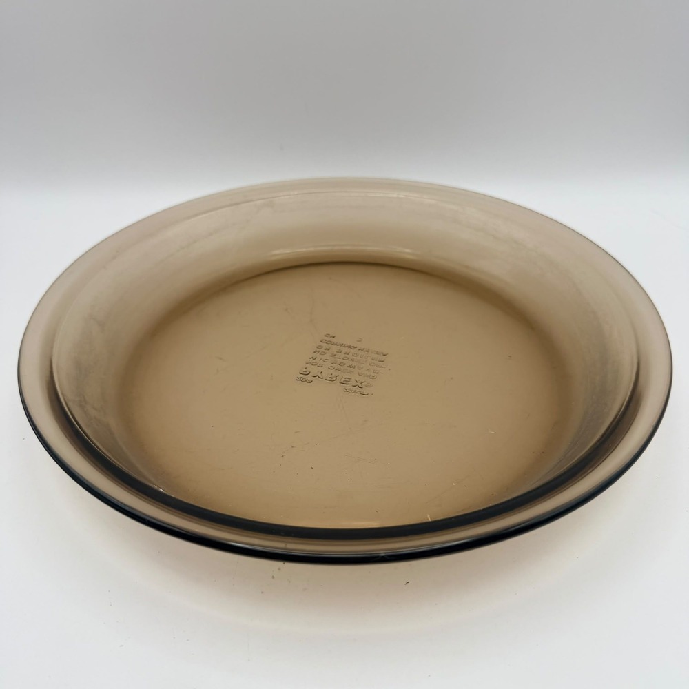 Pyrex Visions Pie Plate 9 Inch Amber Glass Round Baking Dish Microwave Oven Safe